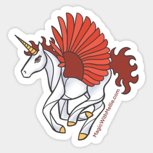 Fire Unicorn Pegasus - Unicorns of the Elements Illustration series Sticker